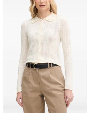 INTROPIA Isabel Cardigan Mit Gehäkeltem Kragen - Natur