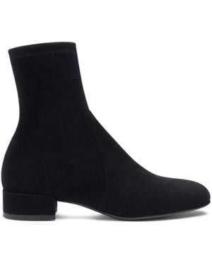 Stuart Weitzman Bacari 25 Suede Ankle Boots - Black
