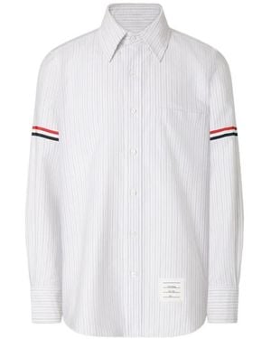 Thom Browne Madras Oxford-Hemd Mit Gestreiften Armbinden - Weiß