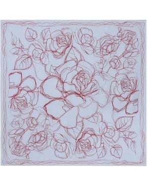 Fabiana Filippi Floral-Print Square Scarf - Purple