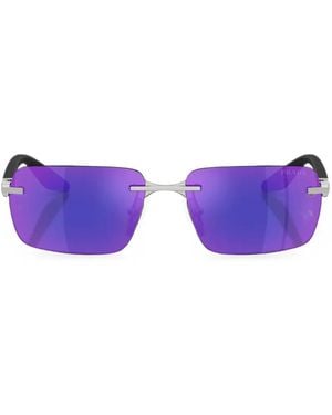 Prada Rimless Rectangle-Frame Sunglasses - Purple