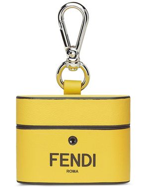 Fendi Logo Print Airpods Pro Case - Yellow