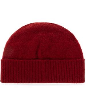 Jil Sander Ribbed-Knit Beanie Hat - Red