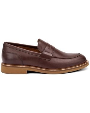 Frau Leather Penny Loafers - Brown