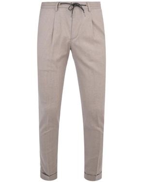 Luciano Barbera Pleated Drawstring Trousers - Grey