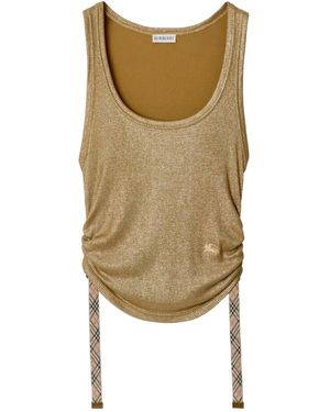 Burberry Metallic Ribbed Tank Top - Green