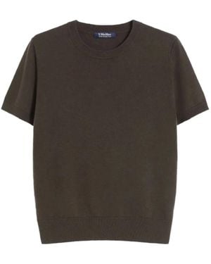 Max Mara Short-Sleeve Crew-Neck Sweater - Black
