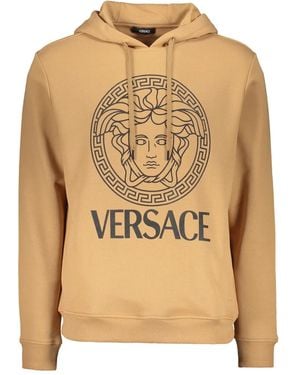 Versace Hoodie Met Logoprint - Naturel