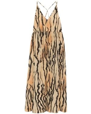 Nanushka Fyana Animal-Print Maxi Dress - Metallic