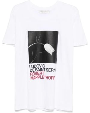 Ludovic de Saint Sernin X Robert Mapplethorpe Tulip And Thorn-Print T-Shirt - White