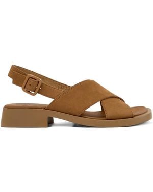 Camper Dana Criss-Cross Strap Sandals - Brown
