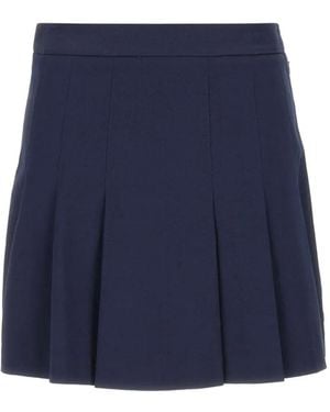 Lacoste Pleated Gabardine Skirt - Blue