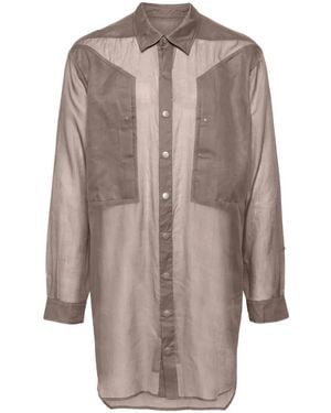 Rick Owens Jumbo Sheer Shirt - Brown