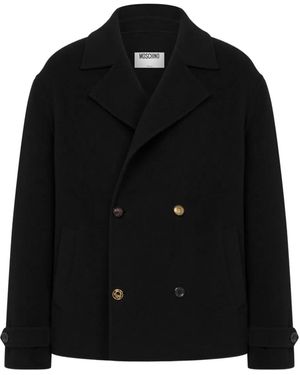 Moschino Double-Breasted Coat - Black