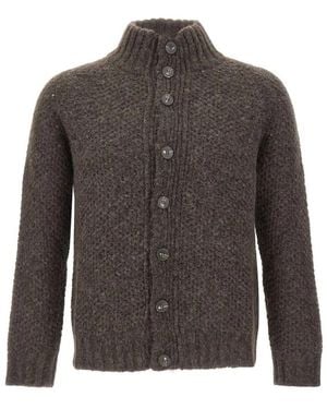 Alpha Studio Honeycomb-Weave Cardigan - Gray