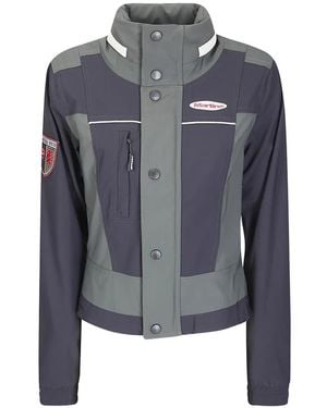 Martine Rose Paneled Logo-Patch Jacket - Blue