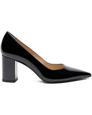 Stuart Weitzman Power Block-Heel Pointed Court Shoes - Black
