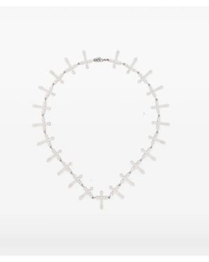 DARKAI Cross Tennis Crystal-Embellished Necklace - White