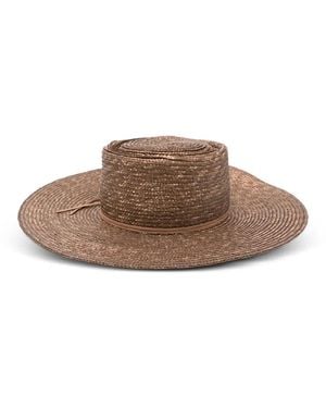 Eleventy Straw Boater Hat - Brown