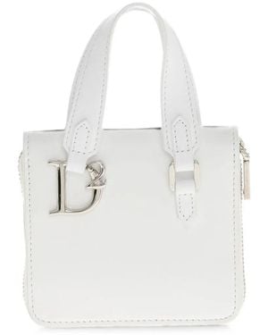 DSquared² D2 Statement Leather Wallet - White