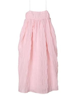 Cecilie Bahnsen Vilma Matelassé Bow Dress - Pink