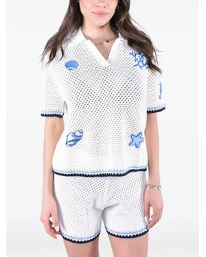 MC2 Saint Barth Polo Pixie En Maille Ajourée - White