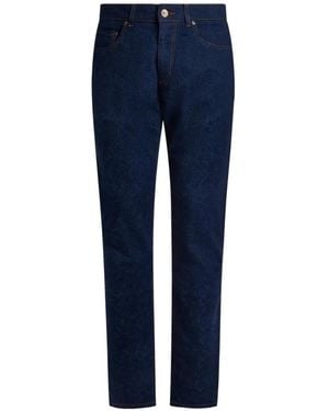 Etro Jean À Motif Cachemire En Jacquard - Blue