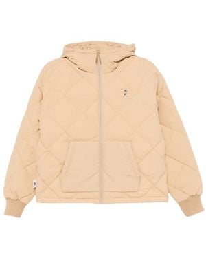 Chocoolate Quilted Hooded Puffer Jacket - Natural