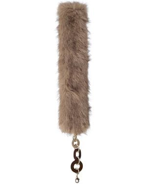 Max Mara Faux-Fur Chain-Link Scarf - White