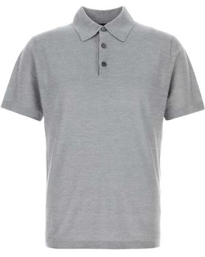 Brioni Melange Polo Shirt - Grey
