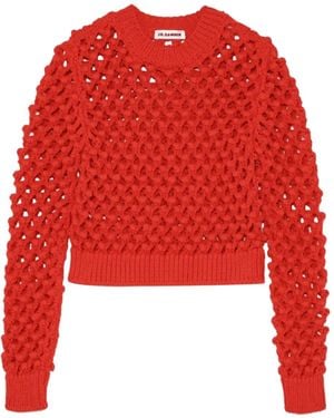 Jil Sander Open-Knit Sweater - Red