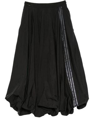 Y-3 Grd 3S Bln Three-Stripe Bubble-Hem Maxi Skirt - Black
