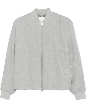 Closed Zip-Up Bomber Jacket - Grey