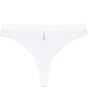 Maison Close High-Waisted Thong - White