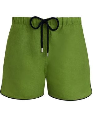 Vilebrequin Drawstring Linen Swim Shorts - Green