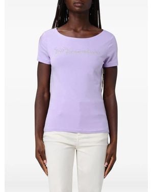 EA7 T-Shirt Con Paillettes - Viola
