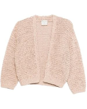 forte_forte Open-Front Knitted Jacket - Natural