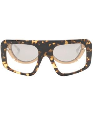 LUAR Occhiali Da Sole Oversize Con Montatura Doppia - Marrone