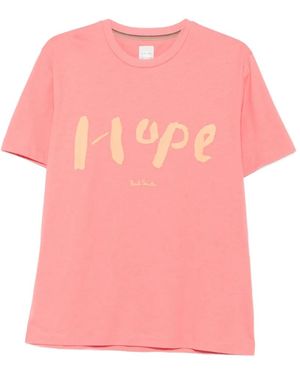 Paul Smith T-Shirt Mit "Hope"-Print - Pink