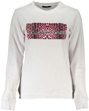 Roberto Cavalli Leopard-Print Logo-Print Sweatshirt - White