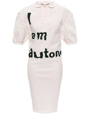 Issey Miyake Polo Shirt Mini Dress - White