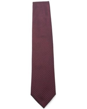 Corneliani Micro-Pattern Silk Tie - Purple