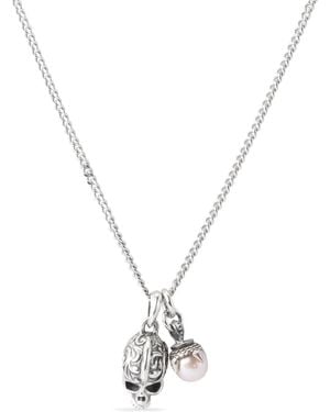 Emanuele Bicocchi Pearl Skull Halskette - Mettallic