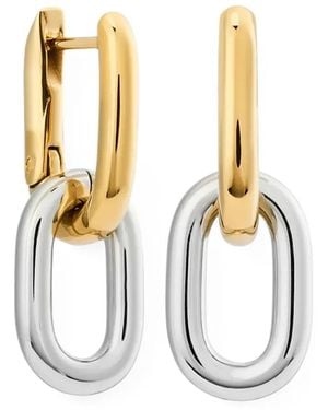 Daniel Wellington Contrast Two-Tone Link Earrings - Metallic