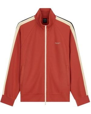 ARMANI EXCHANGE Side-Stripe Zip-Up Sweatshirt - Red