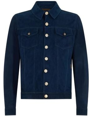 Moorer Suede Jacket - Blue