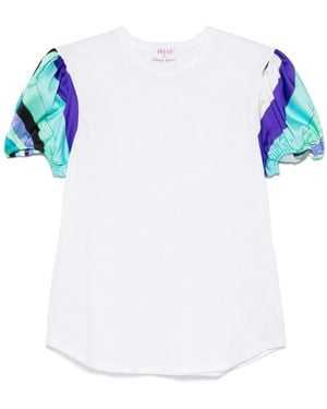 PUCCI T-Shirt Met Print En Korte Mouwen - Wit