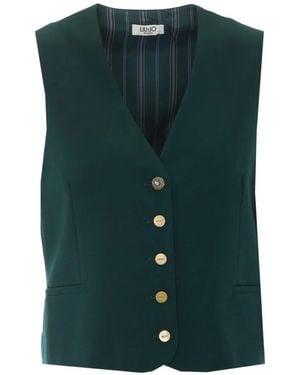 Liu Jo V-Neck Button-Up Waistcoat - Green