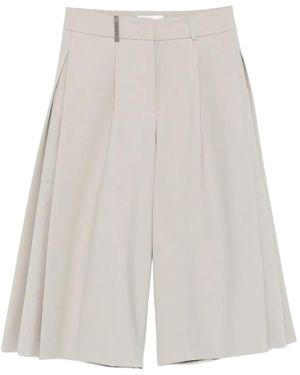 Peserico Pleated Cropped Trousers - White