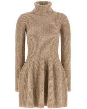 Magda Butrym Ribbed-Knit Cashmere Mini Dress - Natural